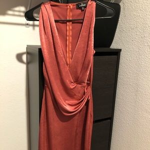 Coral Velvet Dress